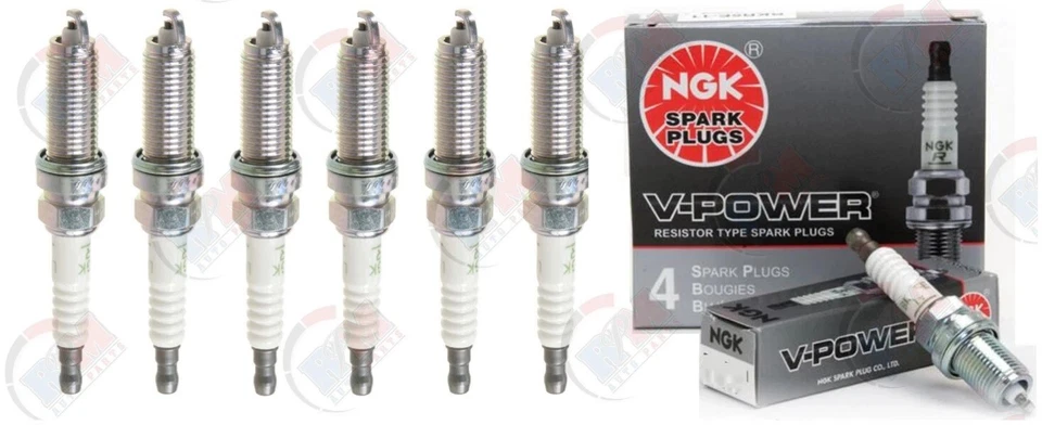 NGK "V-POWER" Spark Plugs (Set of 6) 2002-2003 for Acura TL Type-S 3.2L V6 - Image 1 of 1