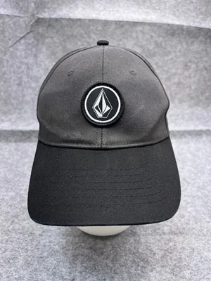 Volcom Hat Cap Fitted Adult Medium Black Gray Cotton Blend Skate Logo Patch - Image 1 of 4
