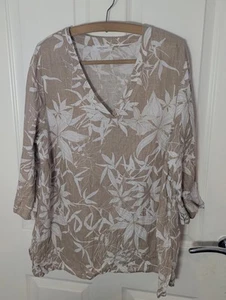 Gerry Weber Edition Long Beige & White Floral Top - Picture 1 of 5