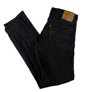 Levis 501 Jeans Mens 32x34 Black Button Fly Premium Denim Straight Leg Classic - Picture 1 of 8
