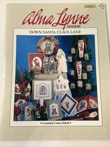 Vintage Down Santa Claus Ln. Cross Stitch ALX-65 Alma Lynne Designs 1980’s Craft - Picture 1 of 10