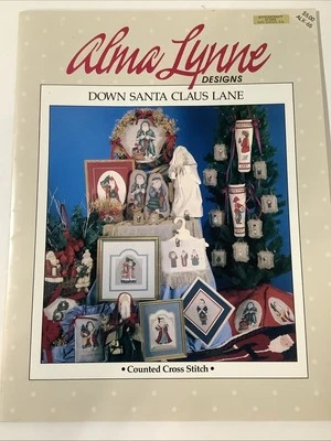 Vintage Down Santa Claus Ln. Cross Stitch ALX-65 Alma Lynne Designs 1980’s Craft - Image 1 of 4
