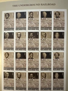 US SCOTT 5834 - 5843 PANE OF 20 UNDERGROUND RAILROAD STAMPS FOREVER MNH - Picture 1 of 1