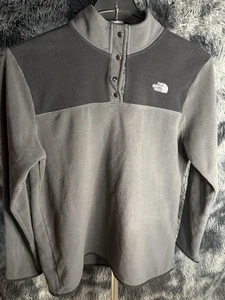 NEU The North Face TKA Glacier Snap-Neck Fleecepullover - Grau/Schwarz - Damen L - Bild 1 von 3
