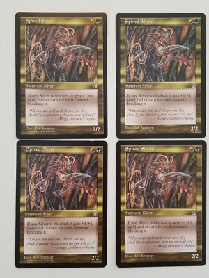 4 x Spined Sliver NM-Mint, English Stronghold MTG Magic Vintage Old School 1998 - Image 1 of 3