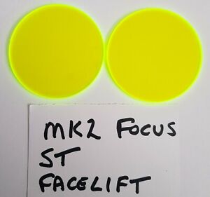 FORD FOCUS MK2 ST FACELIFT MODEL FLUORESCENT  ACID GREEN ACRYLIC FOGLIGHT COVERS
