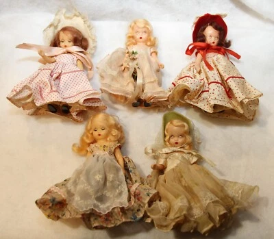 MUÑECAS NANCY ANN CUENTOS VINTAGE - Lote de 5 Muñecas Bisque 5.5" Ver Fotos Foto 1 de 4
