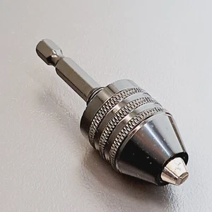 MINI DRILL CHUCK ( 0.6 - 8.0 mm ) WITH 1/4" HEX DRIVE - NEW. - Picture 1 of 4