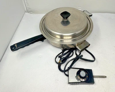 LIFETIME 11.5" Electric Skillet Stainless #7905 w Controller HOT Tested - Works! - Image 1 of 4