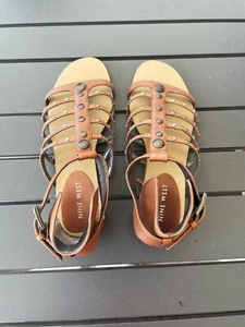 Nine West Women’s Strap Leather Sandals Brown Sz 6 - Picture 1 of 3