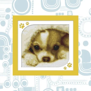 11CT  "Cute Dog" counted cross stitch kits -Good for Beginner 43cm*40cm - Picture 1 of 1