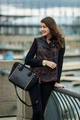 Casaco Zara xadrez tartan xadrez blazer motociclista jaqueta tamanho XS - Imagem 1 de 4