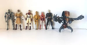 Star Wars Clone Wars Lot of 7 x 3.75" Action Figures Ahsoka Mace Obi-Wan READ - Picture 1 of 13