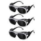 3 Stück Schweißschutzbrillen mit Polycarbonat-Schwarzglas-Sicherheitsbrillen