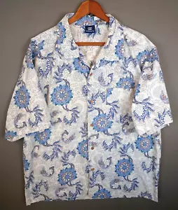 VINTAGE Billabong Paisley Floral Cotton Button Up Shirt Men's Size Large Beach - Picture 1 of 9