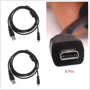 2X Mini Cable USB de 8 pines para Nikon Coolpix FujiFilm Sony CyberShot Panasonic - Imagen 1 de 10