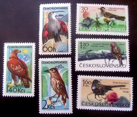 1965 Czechoslovakia Birds Stamps   Lot#463 (MNH w/gum indentation marks Cover