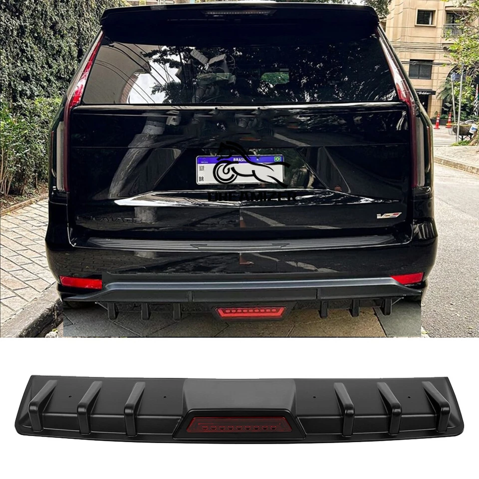 For Cadillac Escalade Rear Diffuser 7 Shark Fins Bumper Lip Splitter Spoiler - Image 1 of 4