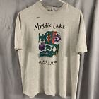 Mystic Lake Shirt Adult Large Grey Short Sleeve Casino Prior lakes 90s Men?s