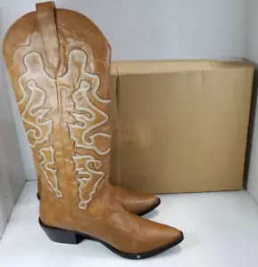 Urban Outfitters Calista Tall Cowboy Boot Sz 10 Brown - Picture 1 of 11