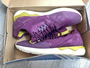 Adidas Tubular Runner Mid Suede Trainers US SZ 14 S81679 Merlot/Yellow Shoes - Picture 1 of 15