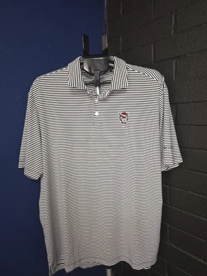 Nueva camisa polo de golf de manga corta NC State Columbia para hombre talla XL a rayas  Foto 1 de 4