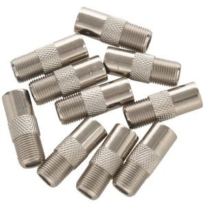 5X( 10Pcs Straight Metal F Type Female to PAL Male Connector Adapter E5V8) - Afbeelding 1 van 8