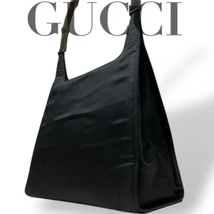 Gucci Bamboo Handbag Tote Nylon Black m2_0701 - Picture 1 of 12