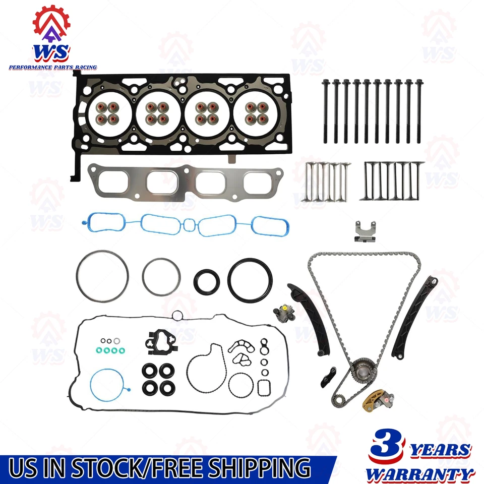 Juego de pernos de junta de culata Kit de cadena de distribución para Buick Cadillac Chevy GMC 2013-23 2,0 L Foto 1 de 4