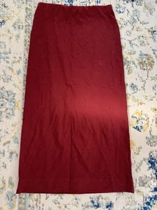 Reformation Pull On Maxi Stretch Jersey Skirt Sz M Organic Cotton Burgundy USA - Picture 1 of 6