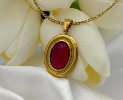 Ciondolo in argento sterling 925 corniola creato in laboratorio con pietre... - Immagine 1 di 4