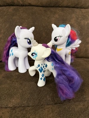 Lot 3 My Little Pony 8” Figures Hasbro 2013-2016 Celestia Rarity Twilight G4 - Image 1 of 4