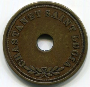 St. Lucia, Castries - c1886 Chastanet Coal Loading Token R1 - Picture 1 of 2