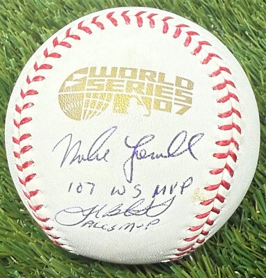 MIKE LOWELL JOSH BECKETT DOBLE AUTOGRAFIADO WS MVP BÉISBOL FIRMADO BOSTON RED SOX Foto 1 de 2