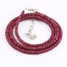 A++ Red Ruby Smooth Rondelle Gemstone Beaded 18" Woman Choker Beautiful Necklace