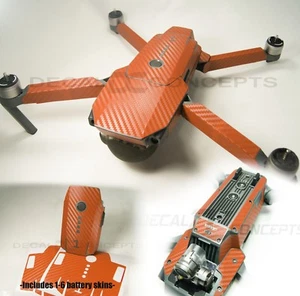 DJI Mavic Orange Carbon Fiber Ultimate Graphic Wrap kit -Underside Decal Skin  - Picture 1 of 4