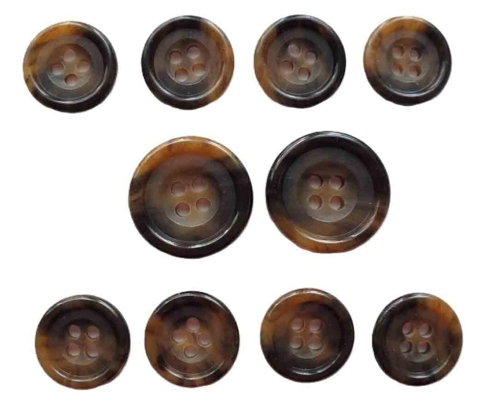 Brooks Brothers Horn Suit Buttons Set Brown Tan M1T Men's - Image 1 of 1