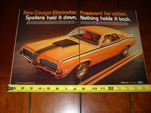 1970 MERCURY COUGAR ELIMINATOR ORIGINAL 2 PAGE AD - Picture 1 of 6