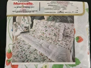 NOS Vintage Cannon Monticello Fuss Size Flat And Fitted Bed Sheet Set - Picture 1 of 15