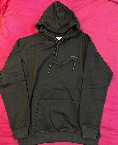 OFF WHITE Felpa con cappuccio uomo nera off white taglia small