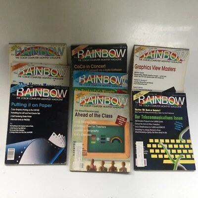 RAINBOW Color Computer Magazine Radio Shack Tandy TRS-80 1988 8 Issues - Image 1 of 4