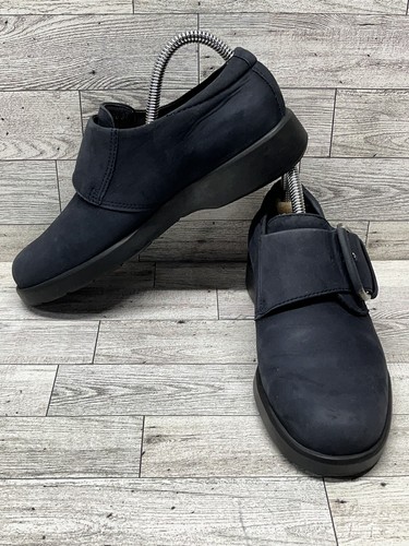 ECCO Mocassino donna blu pelle scamosciata cinturino monaco taglia EU 37 US 6 5