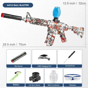 M416 Electric Blaster 1" - Adjustable Shooter, High Precision Gel Balls - Picture 1 of 13