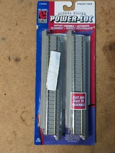 Life-Like HO Straight Track Nickel Silver Power-Loc Track Gray 21332 4 Piec - Picture 1 of 4