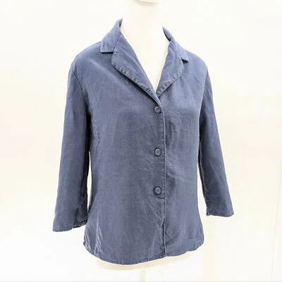 Casual Corner Annex 100% Linen Vintage 90s Cropped Blazer Jacket Size Large - Image 1 of 4