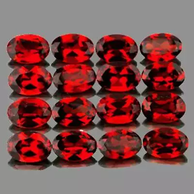 Red Garnet Oval 6x4 mm 16 pieces, Flawless-VVS, Natural Loose Gemstone - Image 1 of 2