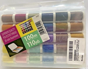 Polyester Sewing Thread 30 Colors In Storage Case - Picture 1 of 2