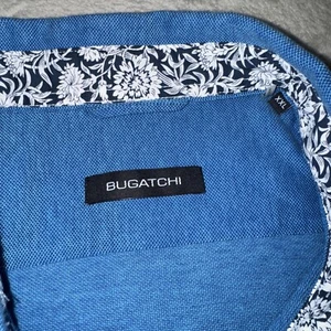 Bugatchi Men's Blue Textured Mercerized Cotton Polo Shirt Golf Size 2XL - Picture 1 of 6