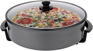 38CM Electric Kitchen Skillet with Nonstick Coated Grill Pan & Glass Lid Cover, - Picture 1 of 5