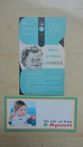 2 PETITES PLAQUETTES PUBLICITAIRES BABY GUIDE DU BEBE CHARRIER APONTI  - Picture 1 of 2